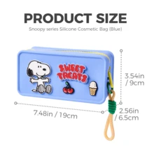 Miniso Disney Lilo/Stitch Series Silicone Cosmetic Bag, Cute Cartoon Design, Home/Outdoor Use, Lovely Birthday Gift, PVC Material(1PC) - Blue - View 10