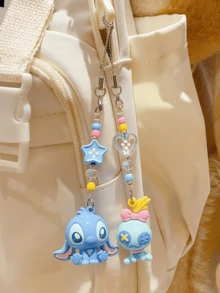 Cute Beaded Double-Clasp。 Ideal Gift for Birthdays, Valentine’s Day, Holidays & Sweet Moments - 萌粒對扣史迪仔小金 - 查看 3