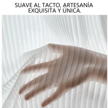 2 piezas,55.1IN*94.5IN(140cm*240cm) Cortinas semitransparentes con rayas verticales.Textura de gasa con diseño minimalista.Filtran suavemente la luz.Diseñadas específicamente para montar en barra.Ideales para decorar salones y dormitorios. - Blanco - Ver 5