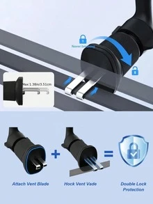 Car Magnetic Phone Holder – Adjustable Ball Joint With 360° Rotation, Strong Neodymium Magnet & Built-In Magnetic Ring, Universal Fit For All Phones With Cases, Dual Hook Clamp For Air Vent Car Navigation Bracket - Magnetic Rotating Bracket - View 8