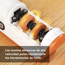 Afilador de cuchillos eléctrico, piedra de afilar de cocina, afilador multifuncional. Recargable por USB, dos velocidades, funcionamiento automático, diseño portátil y mini. Ideal para el mantenimiento diario y un afilado rápido y eficiente de cuchillos de cocina. - Naranja - Ver 5