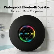 Mini Bluetooth Shower Speaker With LED Light, Portable Waterproof Design, Strong Bass, Hands-Free Speakerphone, Rechargeable Using Micro USB, Hanging Wireless Stereo For Shower, Bathroom & Home, Romantic Gift For Him Her, Perfect For Valentine's Day