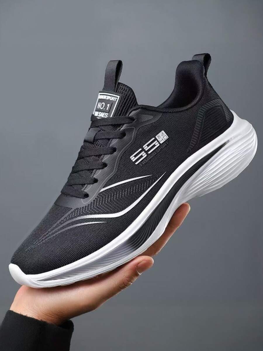 zapatos para hombre tenis para hombre Zapatos casuales unisex, zapatos para correr, zapatos deportivos, cómodos, transpirables, livianos, fáciles de usar, zapatos de fitness elegantes, adecuados para vacaciones, días festivos y salidas. - Negro - Ver 1