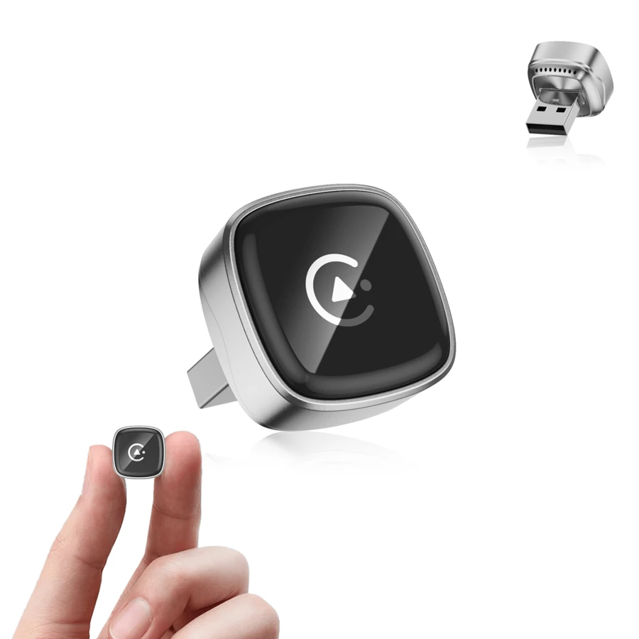 Spedal 无线 CarPlay 适配器和 Android Auto Dongle，快速自动连接，超紧凑便携即插即用无线 CarPlay 转换器，兼容 和 Android 设备，USB/USB-C 接口，零延迟，无缝重连（黑色）