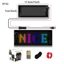 LED Dynamic Magic Eye Flexible Display Screen 6.8 X 2.75-Inch Programmable Signage Screen Supports Remote Control And App Operation Freely Program Animations And Text Effects USB-5V Power Supply Ideal For Vehicle Signage And Automotive Decoration - 16*32PX - Xem 10