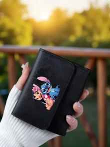 1pc Stitched Bifold Short Wallet, Retro Solid Color Short Wallet, Slim Lightweight PU Leather Card Holder, Multi-Compartment Design, Durable & Thin, Suitable For Travel, School And Daily Use, Can Be Used As Coin Purse Or Clutch, Classic Credit Card Slots - Multicolor - View 3