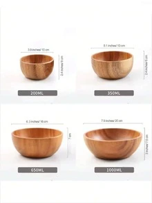 1pc Rosewood Fruit Salad Bowl, Japanese Style Rice Bowl, Ramadan Single Wooden Tableware, Kitchen Utensil, Wooden Soup Bowl