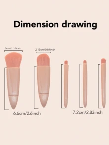 Convenient Makeup Brush Set With Mirror, Including 5 Soft And Comfortable Plastic Handle Brushes For Foundation, Loose Powder, Eyeshadow, Lip And Portable Cosmetic Tools For Women's Dainty Gifts,Brush Set,Makeup Brush Kit,Make Up Brush Set,Make Up Set Complete,Makeup Brush Set,Complete Makeup Kit,Brush Kit,Brushes Makeup Set,Makeup Gift Set,Set - 粉色 - 查看 6