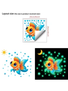 1set Glow-In-The-Dark Goldfish Bubble Wall Stickers, Cute Children's Room Wall Decor, Suitable For Kids Bedroom, Nursery, DIY Art Decals, Removable Vinyl Wallpaper, Home Decor, Spring Decoration - Multicolor - View 8