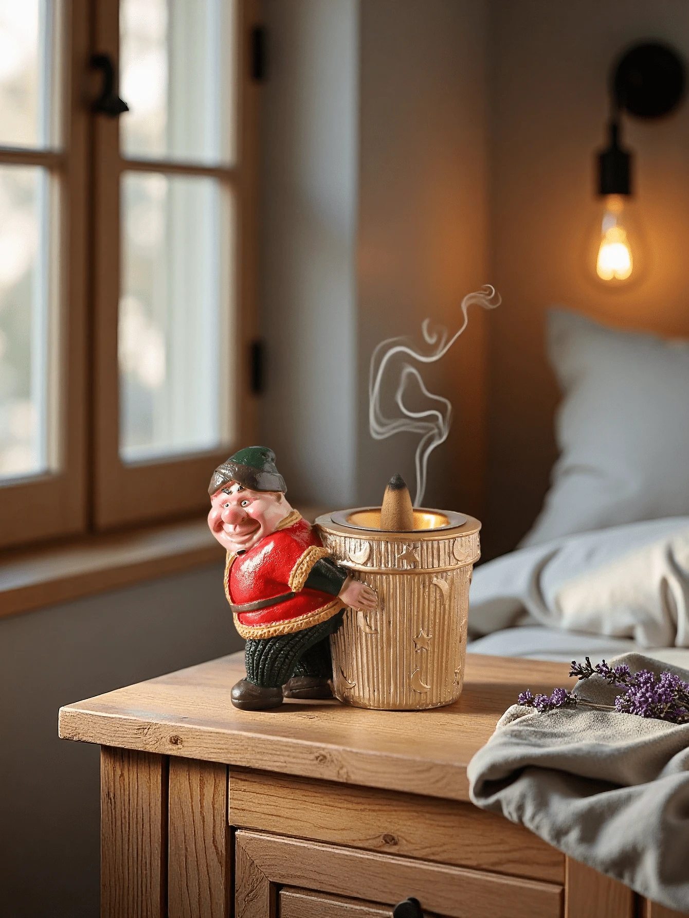 1pc ABS Resin Creative Figure Incense Burner, Decorative Incense Burner, Suitable For Desktop, Kitchen, Dining Room, Holiday, Home Decor, Gift (Incense & Candle Not Included)