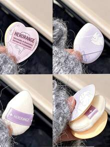 1pc Pinch Thumb Flocked Powder Puff, Makeup Setting & Highlighting Dry/Wet Dual-Use Finger Puff - Multicolor - View 5