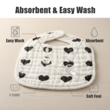 Cartoon Print Drool Bibs, Waterproof U-Shaped Absorbent Baby Feeding Bibs - Multicolor - View 5