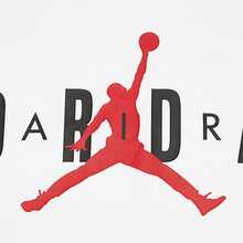 Nike Jordan品牌Logo字母印花宽松透气圆领短袖复古T恤，白色 - 白色 - 查看 6