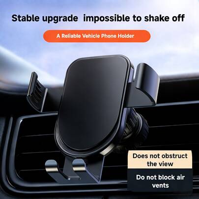 1pc Aluminum Alloy Gravity Car Phone Holder, Air Vent Mount Universal Car Phone Stand