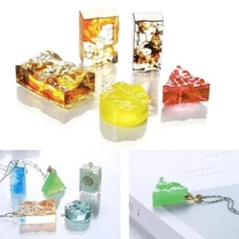 5pcs Ripple Silicone Mold Set Random Mixed,Triangle, Circle, Square, Rectangle, Ripples, Wave Texture, 3D Silicone Mold For Keychain,DIY Jewelry Pendant,Cake Decoration, Candle Soap Aromatherapy Stone,Handmade Accessories,DIY Mold For Back To School - Clear - View 2