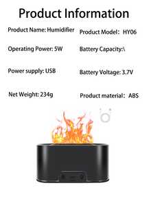 Difuzor de aromă cu șemineu simulat USB, umidificator durabil pentru dormitor, difuzor de aromă pentru șemineu de acasă, umidificator, electrocasnice, rechizite de birou, umidificator pentru o singură cameră, cadou de sărbători, cadou de ziua de naștere - Multicolor - Vizualizare 12