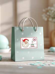 12/24/48 Personalized Christmas Stickers, Pink Santa Claus Name Labels, Happy Holiday Labels, Kids Gift Labels Stickers, Easy Peel Stickers, Gift Wrapping Labels, Christmas Sticker Set, Christmas Greetings, Snack Packaging Stickers (Customizable Text), Holiday Decorations, Personalized Holiday Gift Labels For Boys & Girls, Holiday Envelope Stickers, Cute Christmas Decor & Kids Party Favors, Holiday Calendar - Pink - View 6