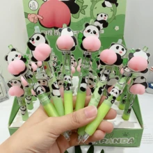1pc Random Cute Panda Ballpoint Pen, Creative Stress Relief Neutral Pen, Adorable High-Quality Student Push-Button Signature Pen