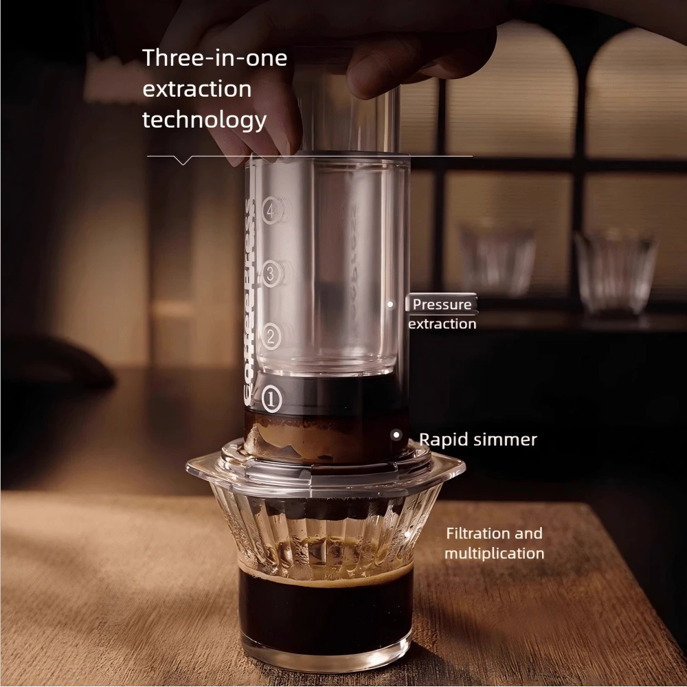 Manual Espresso Machine With 100 Filters(Excluding Cups), Hot/Cold Portable Coffee Maker, Hand Press Capsule Coffee Grinder, Works With Ground Coffee And Pods, Ideal For Hand Brewing, Hiking Camping And Travel,Galentine's Gift - Dark Grey - View 1