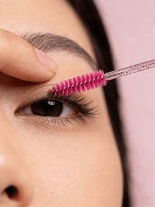 500/1pc Disposable Mascara Wands, Bulk Mascara Brushes, Eyelash Brushes, Spiral Brushes, Makeup Tools, Suitable For Eyelash Extensions, Eyebrow Brushes, Eyeshadow Brushes, Spiral Brushes. - Hot Pink - View 4