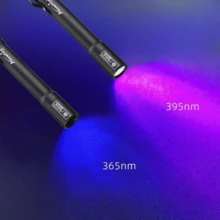 Alonefire迷你紫外线笔灯365nm/395nm - LED黑光手电筒，可用于检测宠物污渍、钞票、支票和其他隐形标记，以及真菌感染。 - 彩色 - 查看 7