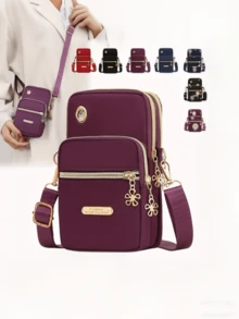 Women's Fashion Multi-Zipper Phone Bag With Metal Decor Wristlet Crossbody Arm Bag Handheld Wallet Purse For Women Wallet Purse Wallet Small Wallet Bags Ladies Sling Sling Bag Women Mini Wallet Purses For Woman Wallet For Ladies - Multicolor - View 2