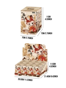 POP MART DIMOO 月光微风系列盲盒收藏品,包含12款常规版和1款隐藏版,灵感源自中国古典诗歌,以冬季为主题,融合中国美学和文学元素,例如春暖花开、雪中情意、屋檐守护神等,其中隐藏版为“醉意”。这款艺术装饰系列是DIMOO粉丝、盲盒收藏家和艺术爱好者的理想之选,也是冬季、生日、节日和圣诞节的完美礼物。 - 彩色 - 查看 4