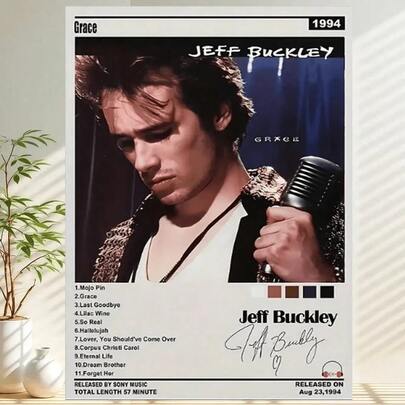 1pc Jeff Buckley "Grace" Album Theme Pop Music Wall Art Canvas Poster, Musician Inspiration Home Decor, Versatile Use For Living Room, Bedroom, Perfect Gift And Wall Decor, No Frame