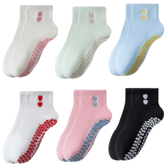 3 pares de calcetines de yoga para mujer, calcetines antideslizantes para pilates, que absorben la humedad y se secan rápido