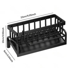 1pc Plastic Kitchen Sink Sponge Holder, Dish Drying Rack, Removable Cloth Rack, Multi-Function Plastic Storage Rack For Sponge, Soap And Brush, Bathroom Soap Dispenser Brush Holder, Kitchen Accessories - Multicolor - View 5