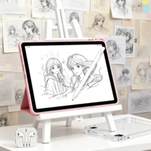 Tablet With Keyboard + Mouse, 6GB RAM, 256GB Storage, Android 13, 5MP + 8MP Camera - Rosa - View 2