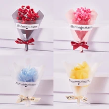 Preserved Flower Bouquet Premium Handmade Gift | Baby's Breath Mini Bouquet With Preserved Rose | Perfect Valentine's Day Present For Her - Multicolor - View 7