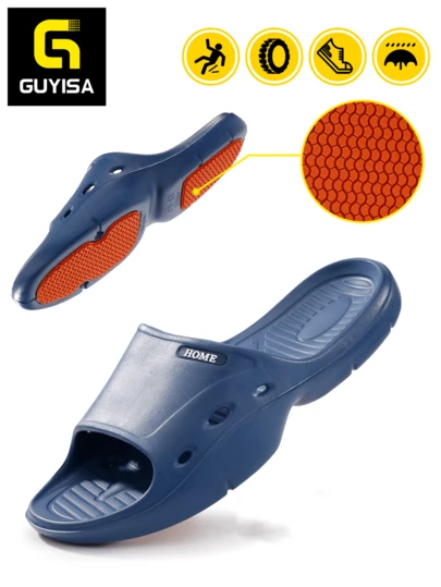 Anti-Slip Slippers, Slip Resistance Level SRA, Men's Lightweight EVA Material Soft Comfortable House Slippers, Suitable For Bathroom And Home Wear