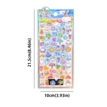 3D Embossed Shiny Crystal Sticker Set: Ocean/Candy Theme Cute Colorful Decorative Stickers - Suitable For Diary, Phone Case, DIY Crafts, Special Iridescent Rhinestone Stickers Suitable For School Supplies, Valentine's Day, New Year Atmosphere, Holiday Gifts (Random Color) - 3D Stickers 15 - View 2