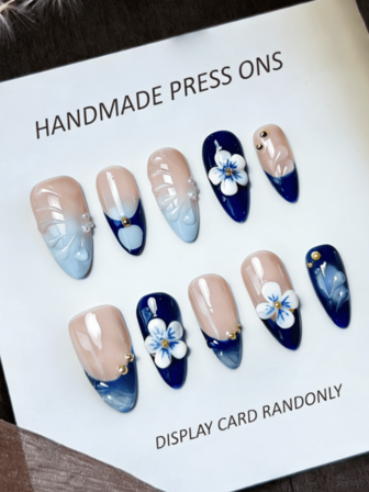 10 piezas de uñas postizas acrílicas hechas a mano con diseño de puntos en rosa, blanco y marrón con forma de almendra, estilo francés, chic y lindo para mujeres y niñas