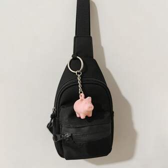 Söt grisformad nyckelring, utsökt 3D-design, kvalitetsmaterial, hållbar och blekningsbeständig, lätt och bärbar, lämplig för väska och nyckeldekoration, förbättrar modet och personliggörandet, perfekt presentval, rimlig storlek för enkel transport