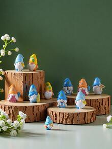 3个/6个/15个迷你小矮人装饰配件，花园装饰，娃娃屋配件，家居装饰礼品，小型装饰摆件，适用于家居装饰、花园摆件、假山和草坪盆景装饰、微景观设计DIY配件、摄影道具、园艺用品 - 彩色 - 查看 9