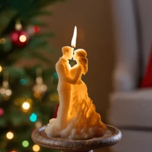 Molde de silicona para velas en forma de pareja besándose para el Día de San Valentín, molde de silicona en forma de princesa y príncipe besándose, molde de silicona en forma de pareja romántica, apto para resina, yeso, arcilla, hormigón, manualidades, decoración del hogar, regalo para fiestas - Blanco - Ver 7