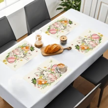 1 قطعة/4 قطع/6 قطع من بلاسيمات الكتان بنمط الأرنب، ديكور منزلي، هدايا عيد الفصح، ديكورات عيد الفصح، مناسبة لطاولة الطعام، لجميع المواسم، بطانات طاولة قابلة للغسيل، ديكور الغرفة، أواني تقديم، بطانات مطبخ وطعام، ديكورات حفلات داخلية وخارجية، ديكور منزلي، هدايا مثالية - متعدد الألوان - مشاهدة 5