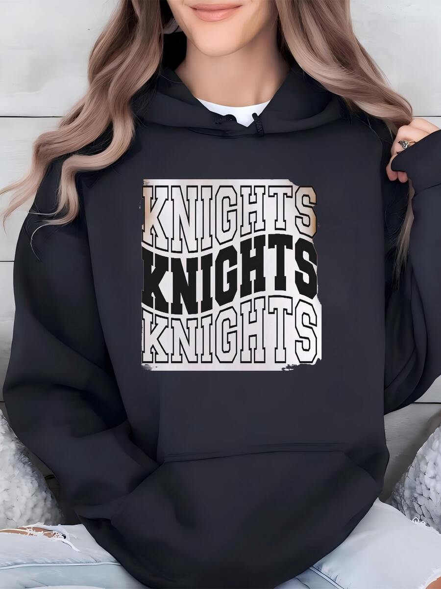 Women Knights Stacked Varsity Svg, Png ,Dxf, Jpg, Eps, Knights Wavy ...