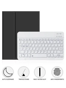 适用于三星 Galaxy Tab、iPad、Redmi Pad SE 的可拆卸无线蓝牙键盘（150mAh），带笔槽键盘保护套 - 彩色 - 查看 45