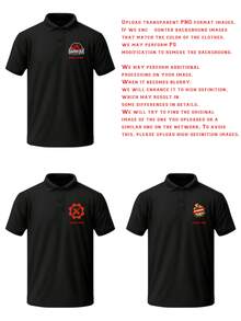 客製化男士 Polo 衫，上傳創意圖像和個性化文字，專業人士工作制服團隊商品，黑色吸濕排汗運動衫 - 黑色 - 查看 2