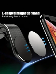 Best-Selling F3 Magnetic Car Phone Holder, L-Shaped Air Vent Mount, Strong Magnetic Adsorption, Alloy Body, Stable Anti-Slip Design, Supports Hands-Free Navigation And Calling, Fits All Smartphones