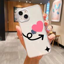 Esta funda Flecha del corazón compatible con los  16E/15/14/13/12/11/Pro/Plus/Pro Max/Mini de Apple, así como con los  Galaxy S/A/M/Note, S/G/EDGE/E, Honor 400/MAGIC/X, OPPO RNO/A/F, 14/Redmi/POCO/Note. Transparente, sencilla, elegante y duradera, está hecha de TPU. Es ideal para diversas ocasiones festivas como San Valentín, Halloween, Navidad y Año Nuevo, ideal para uso personal o como regalo. - transparente - Ver 5