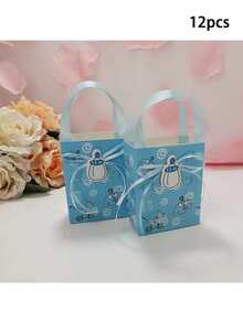 12 túi quà tặng tiệc mừng em bé, túi đựng kẹo cho tiệc sinh nhật, túi quà tặng màu hồng và xanh dương, trang trí tiệc hình bình sữa hoạt hình dễ thương và nơ, quà tặng cho bé sơ sinh, quà tặng ngày Valentine. - Nhiều màu - Xem 8