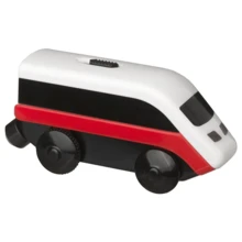 IKEA LILLABO Electric Locomotive, Battery Powered Train, Top Button Controls: Forward, Backward, Stop, Front Light. Suitable For Ages 3+. Develops Logical Thinking And Imagination. - White - View 5