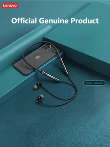 Lenovo HE05 X 1pc Bluetooth Earphones Earphone Waterproof Earplugs HIFI Sound Magnetic Neckband Headset Sports Headphone Chinese packaging - 黑色 - 查看 3