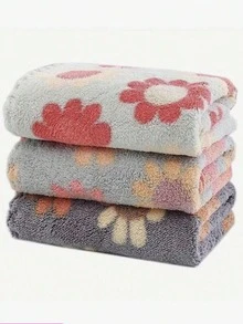 200pcs 30cm*30cm Bohemian Floral Pattern Cleaning Cloths, Dual-Use Wet & Dry, Soft, Suitable For Home And Kitchen Cleaning, Random Colors - Random Color - View 2