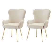Dining Chairs - Beige+Gold + Velvet - View 6