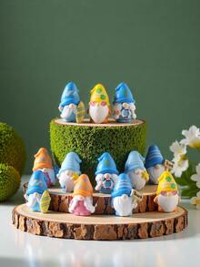 3个/6个/15个迷你小矮人装饰配件，花园装饰，娃娃屋配件，家居装饰礼品，小型装饰摆件，适用于家居装饰、花园摆件、假山和草坪盆景装饰、微景观设计DIY配件、摄影道具、园艺用品 - 彩色 - 查看 12